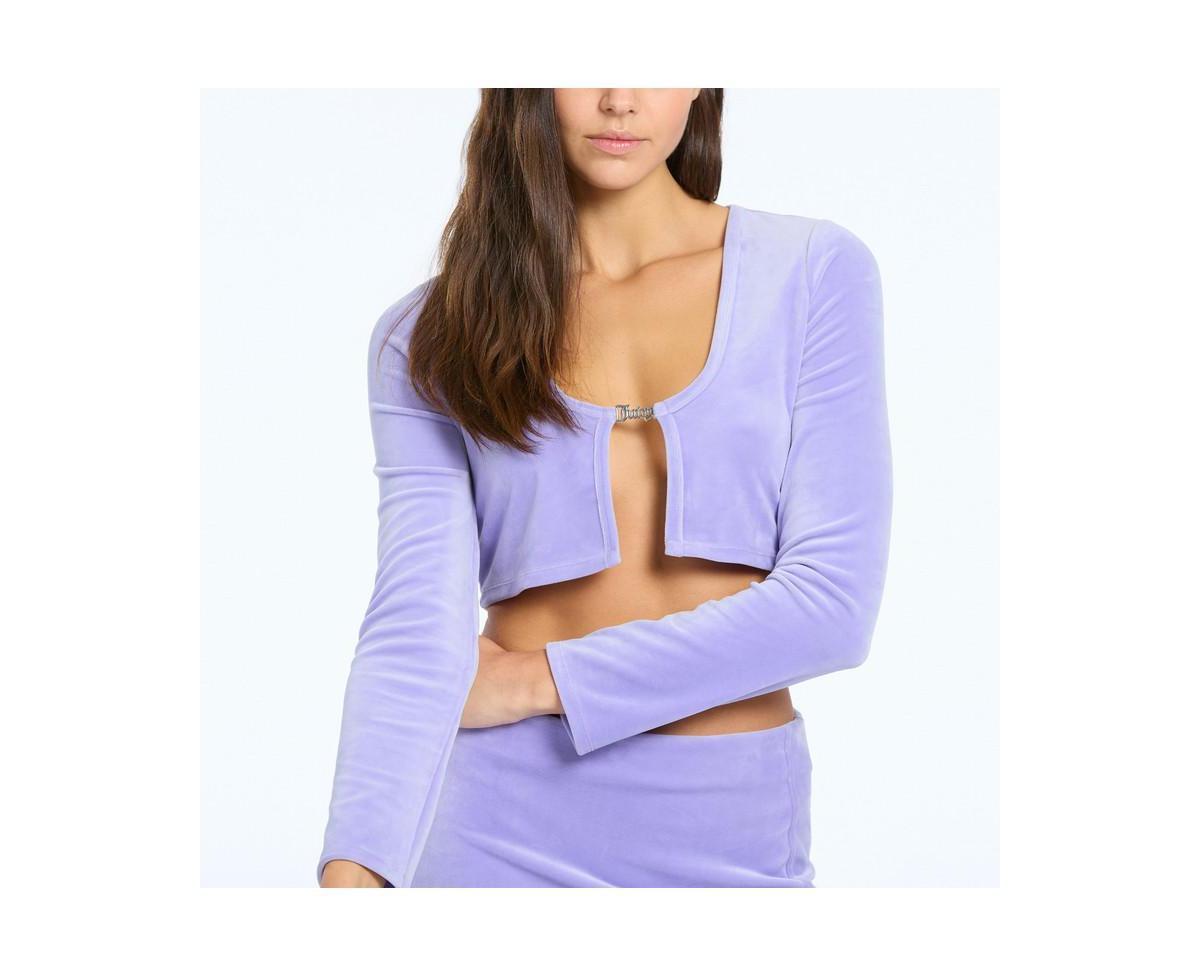 Womens Long Sleeve Cardigan Top With Hardware Product Image