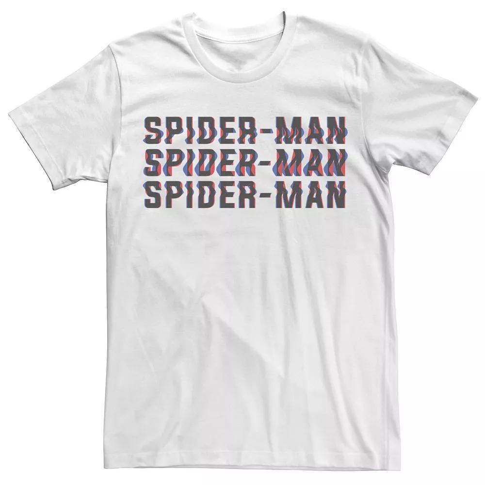 Men's Marvel Spider-Man Word Stack Distorted Logo Tee, Size: XL, White Product Image