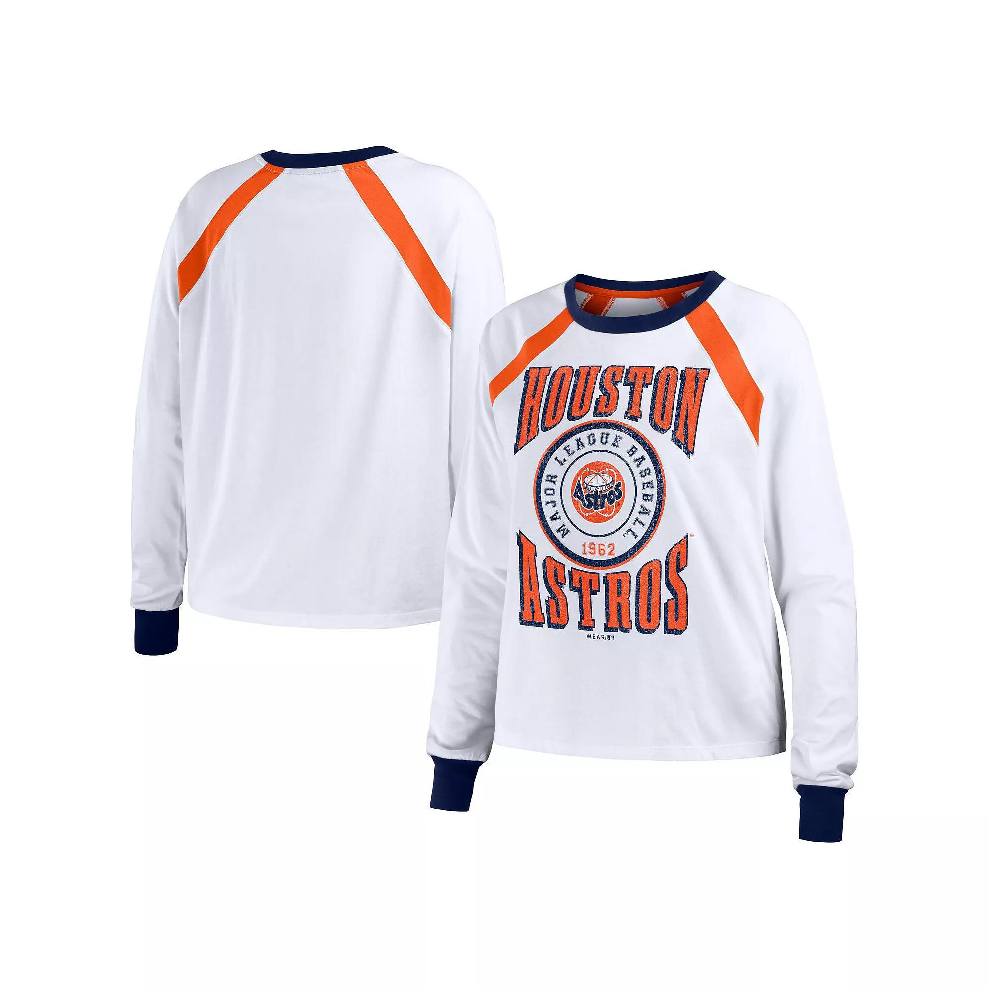 Womens WEAR by Erin Andrews Houston Astros Raglan Long Sleeve T-Shirt Product Image