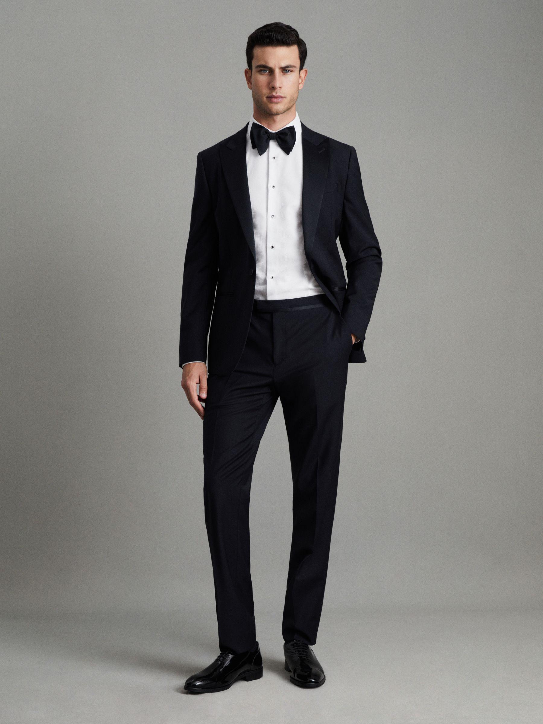 Wool-Linen Check Tapered Trousers in Soft Grey Melange Product Image