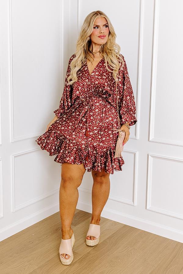 Simply Carried Away Floral Mini Dress Curves Product Image