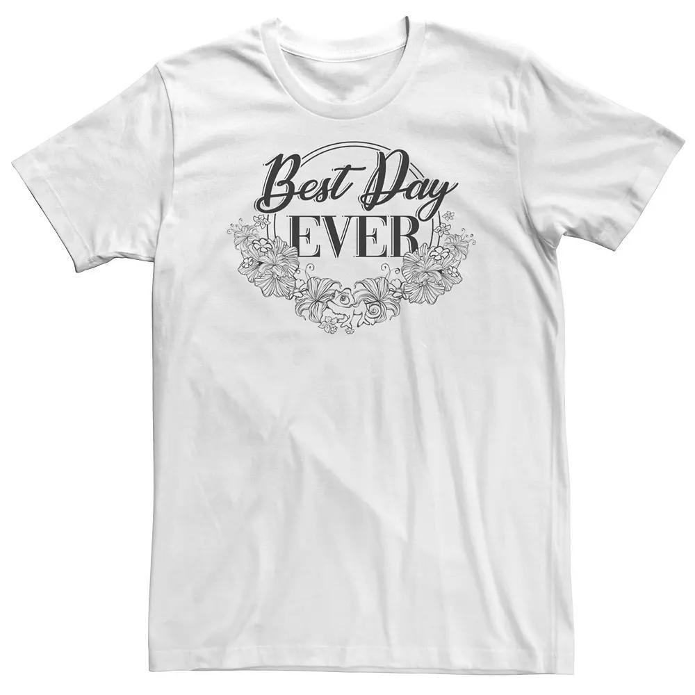 Big & Tall Disney Tangled Best Day Ever Floral Tee, Men's, Size: 3XL Tall, White Product Image