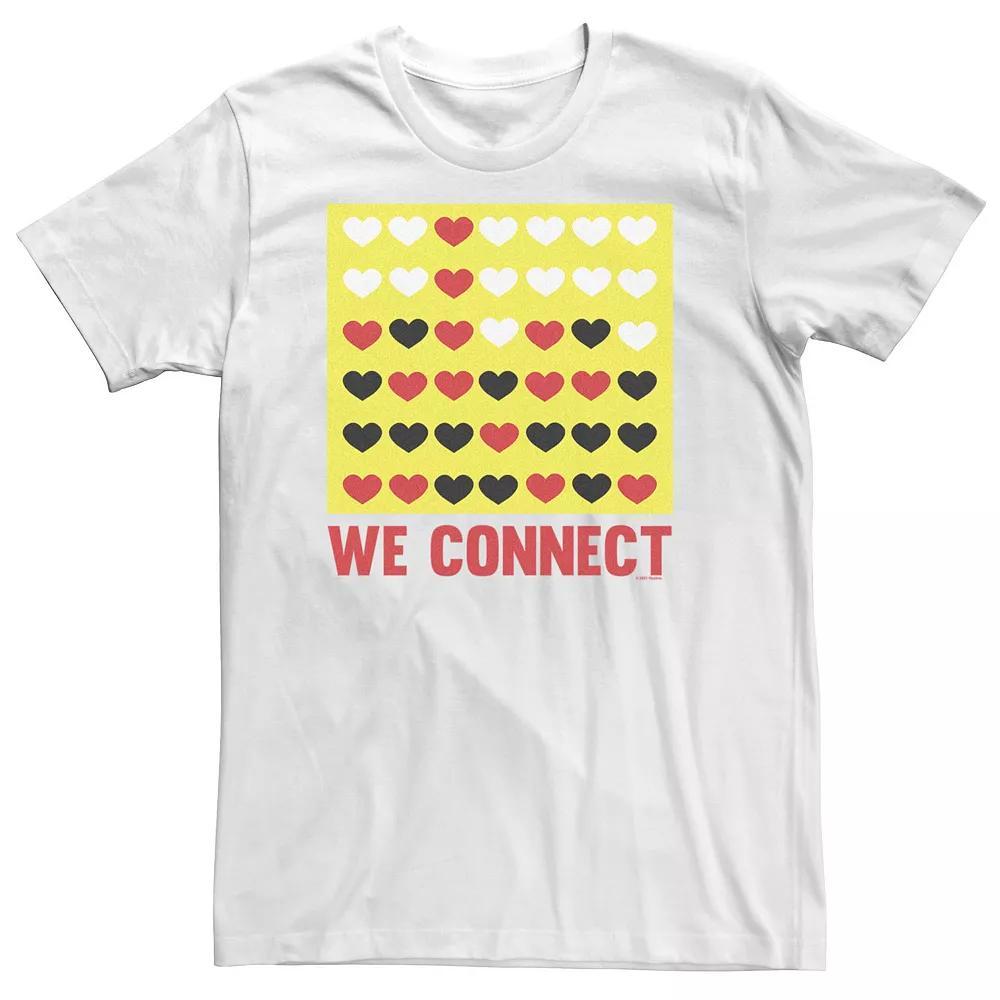 Big & Tall Connect 4 We Connect Heart Shaped Cut Out Game Tee, Men's, Size: XXL Tall, White Product Image