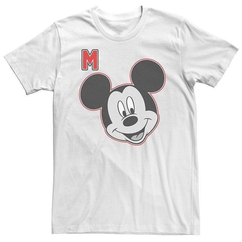 Big & Tall Disney Mickey Mouse Varsity Letter Face Tee, Men's, Size: XXL Tall, White Product Image