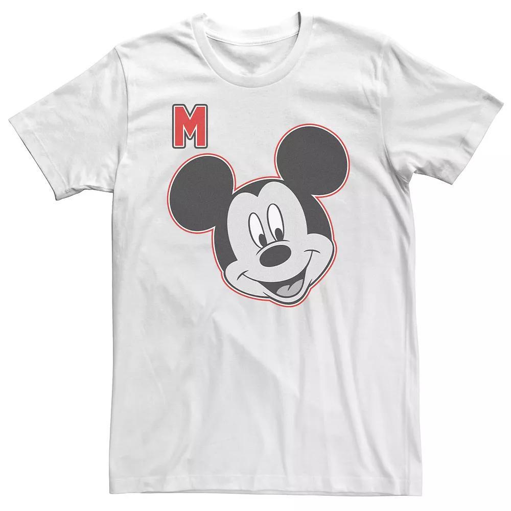 Big & Tall Disney Mickey Mouse Varsity Letter Face Tee, Men's, Size: XXL Tall, White Product Image