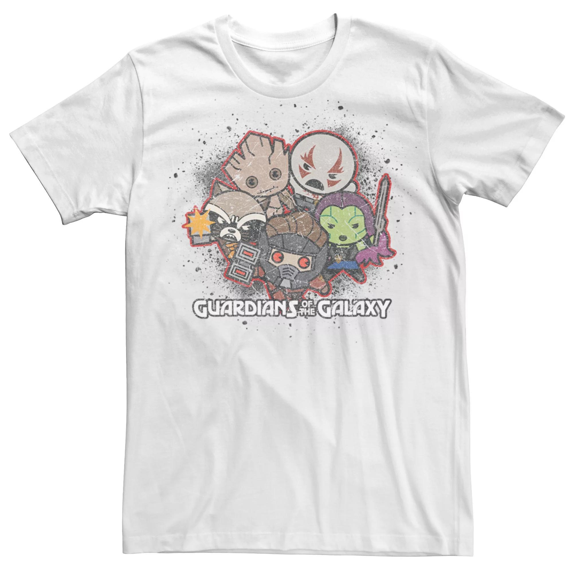 Men's Marvel Guardians of the Galaxy Kawaii Art Collection Graphic Tee, Size: Medium, White Product Image