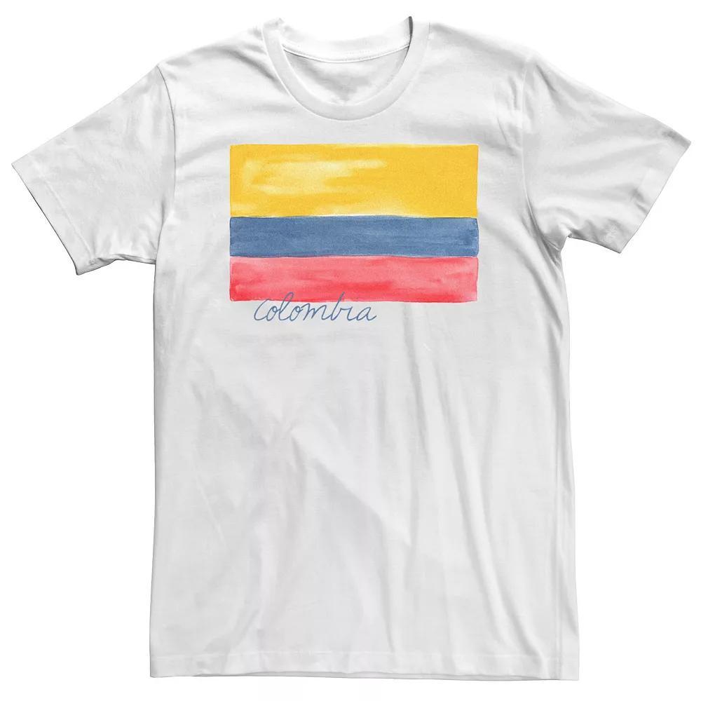 Big & Tall HHM Colombia Flag Watercolor Tee, Men's, Size: 3XL Tall, White Product Image