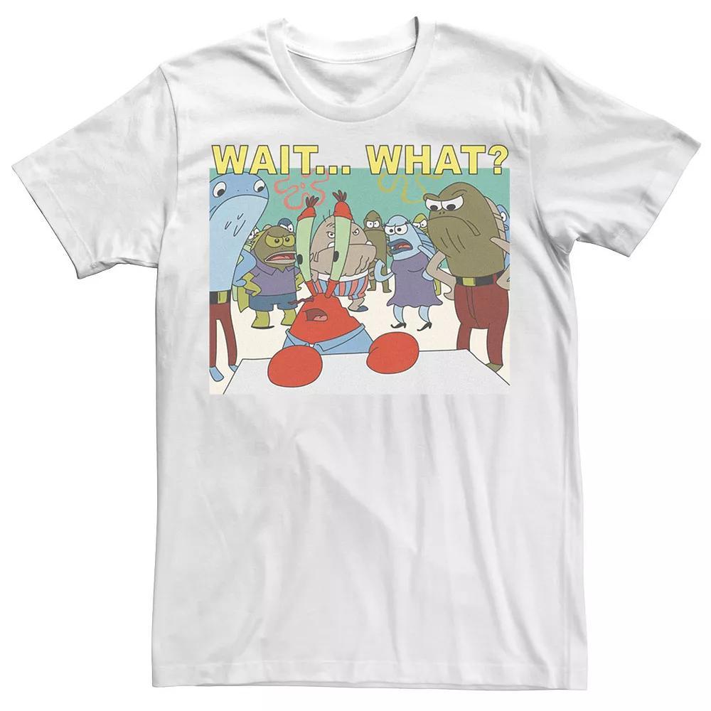Men's SpongeBob SquarePants Mr. Krabs Wait What Tee, Size: Medium, White Product Image