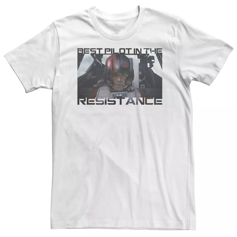Big & Tall Star Wars Force Awakens Poe Best Pilot Tee, Men's, Size: XL Tall, White Product Image