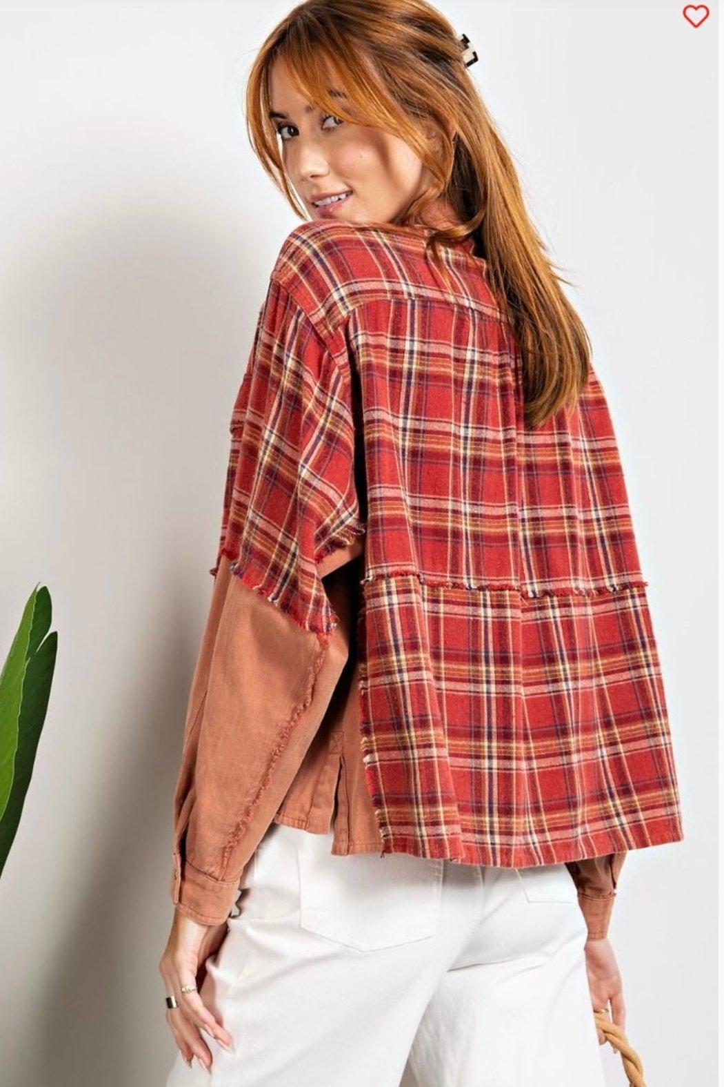 Top, Mixed Plaid Product Image