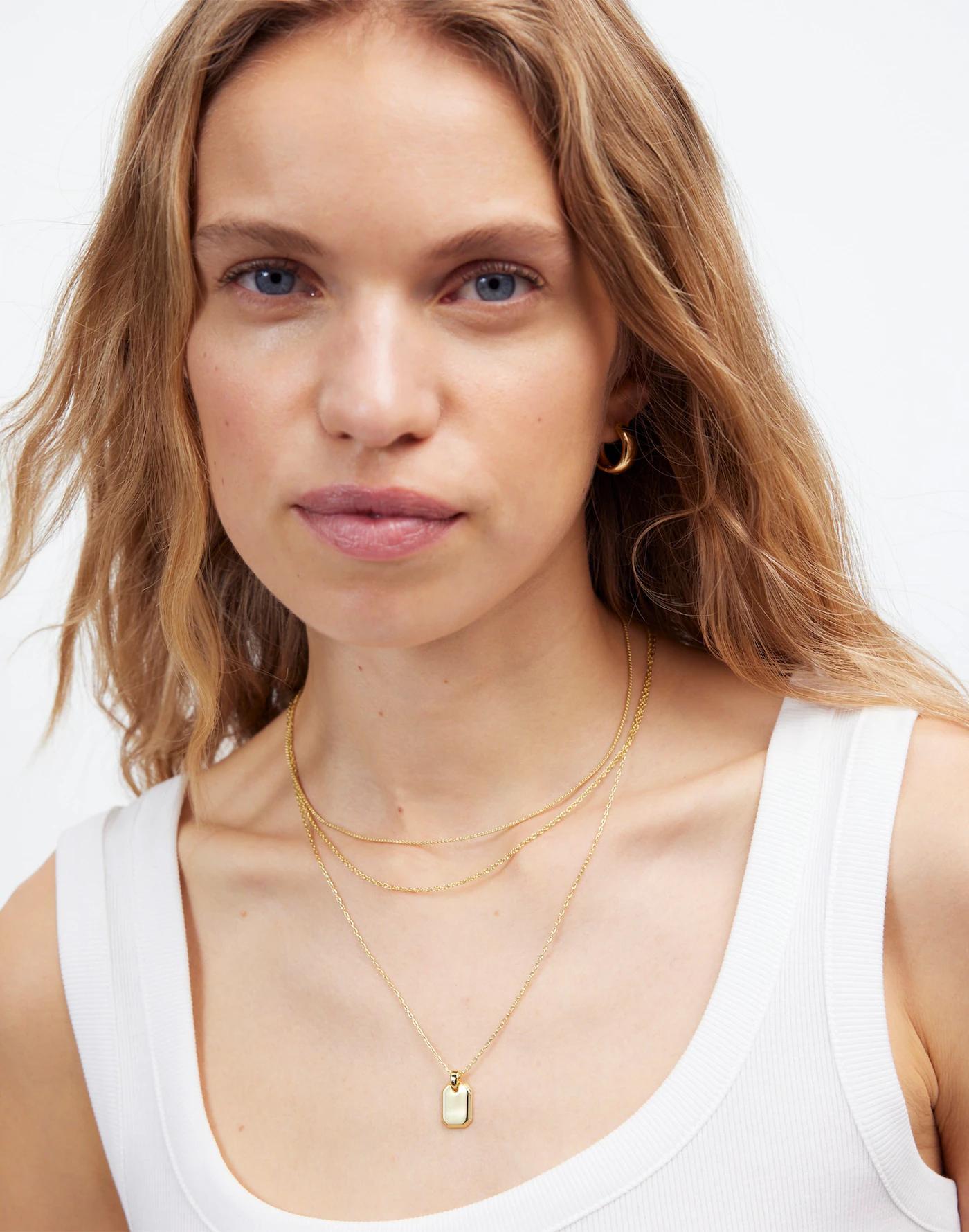 Three-Pack Rectangle Pendant Necklace Set Product Image
