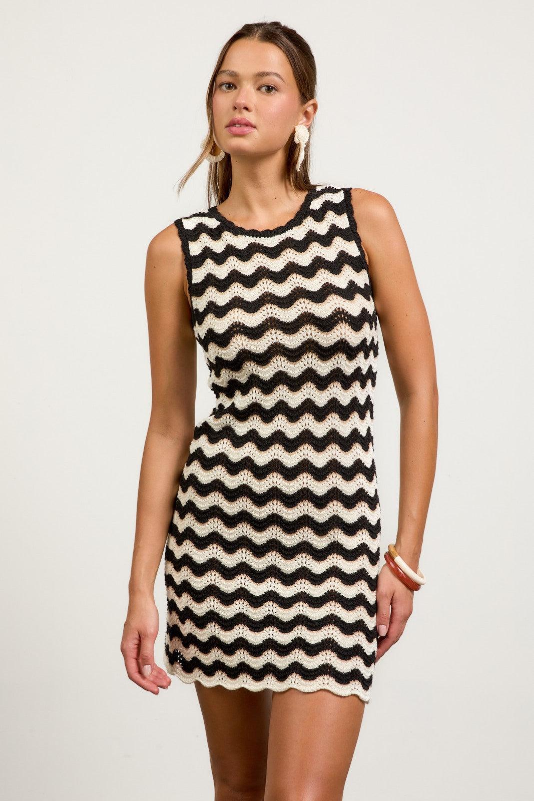 Zig Zag Fitted Mini Dress Product Image