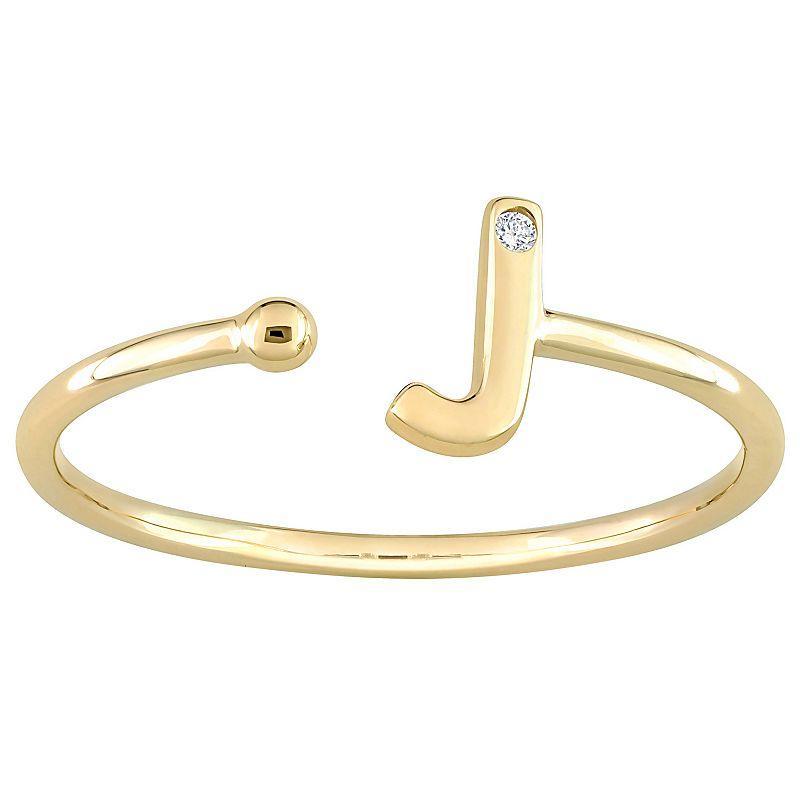 Stella Grace 10k Gold Diamond Accent Initial Open Ring, Women's, Size: 7 Product Image