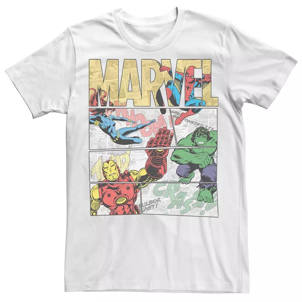 Men's Marvel Comic Hero Fill Poster Tee, Size: Medium, White Product Image