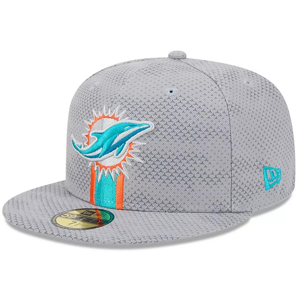Men's New Era Gray Miami Dolphins 2024 Sideline 59FIFTY Fitted Hat, Size: 8, Grey Product Image