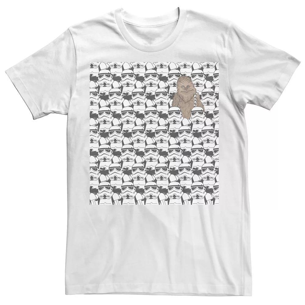 Men's Star Wars Stormtrooper Chewbacca In Crowd Tee, Size: Medium, White Product Image