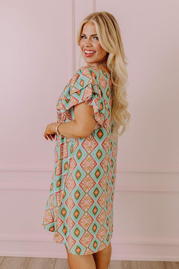 Dinner In Cabo Mini Dress in Aqua Curves Product Image