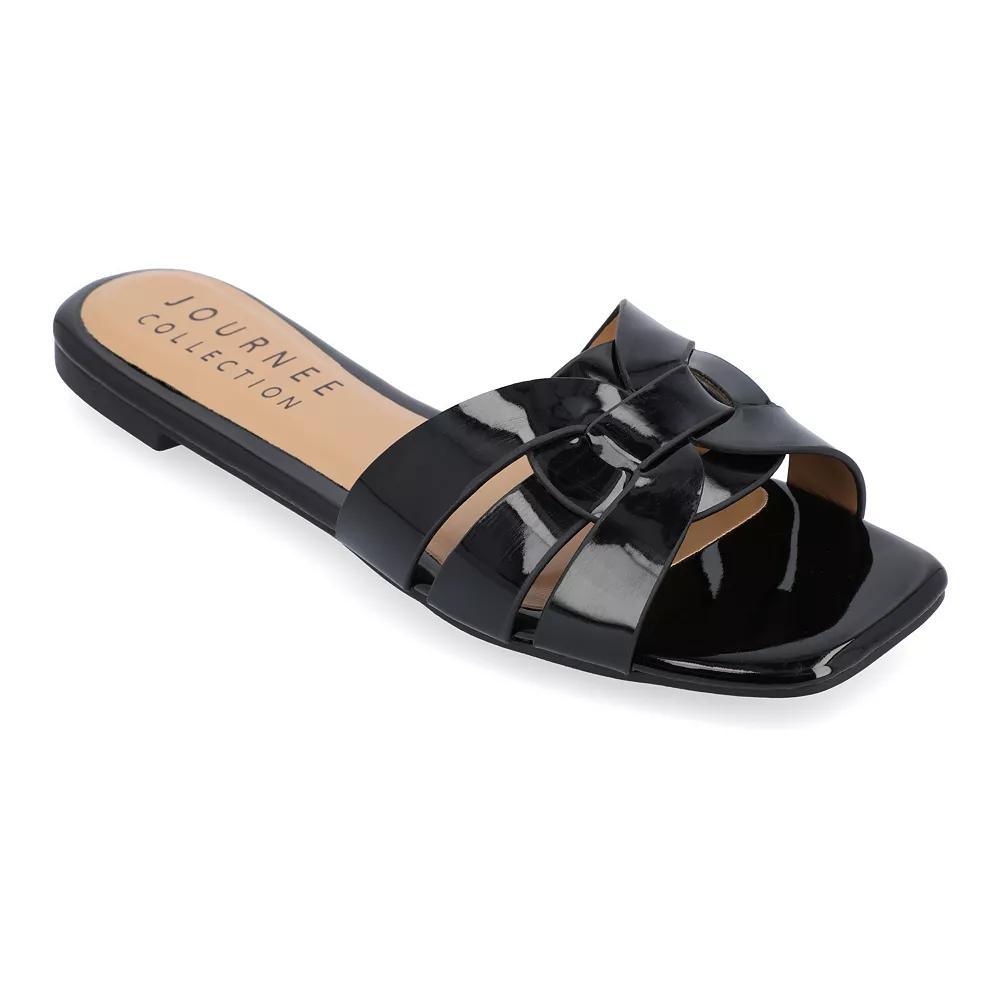 Journee Arrina Women's Square Toe Sandals, Size: 6.5, Black Product Image