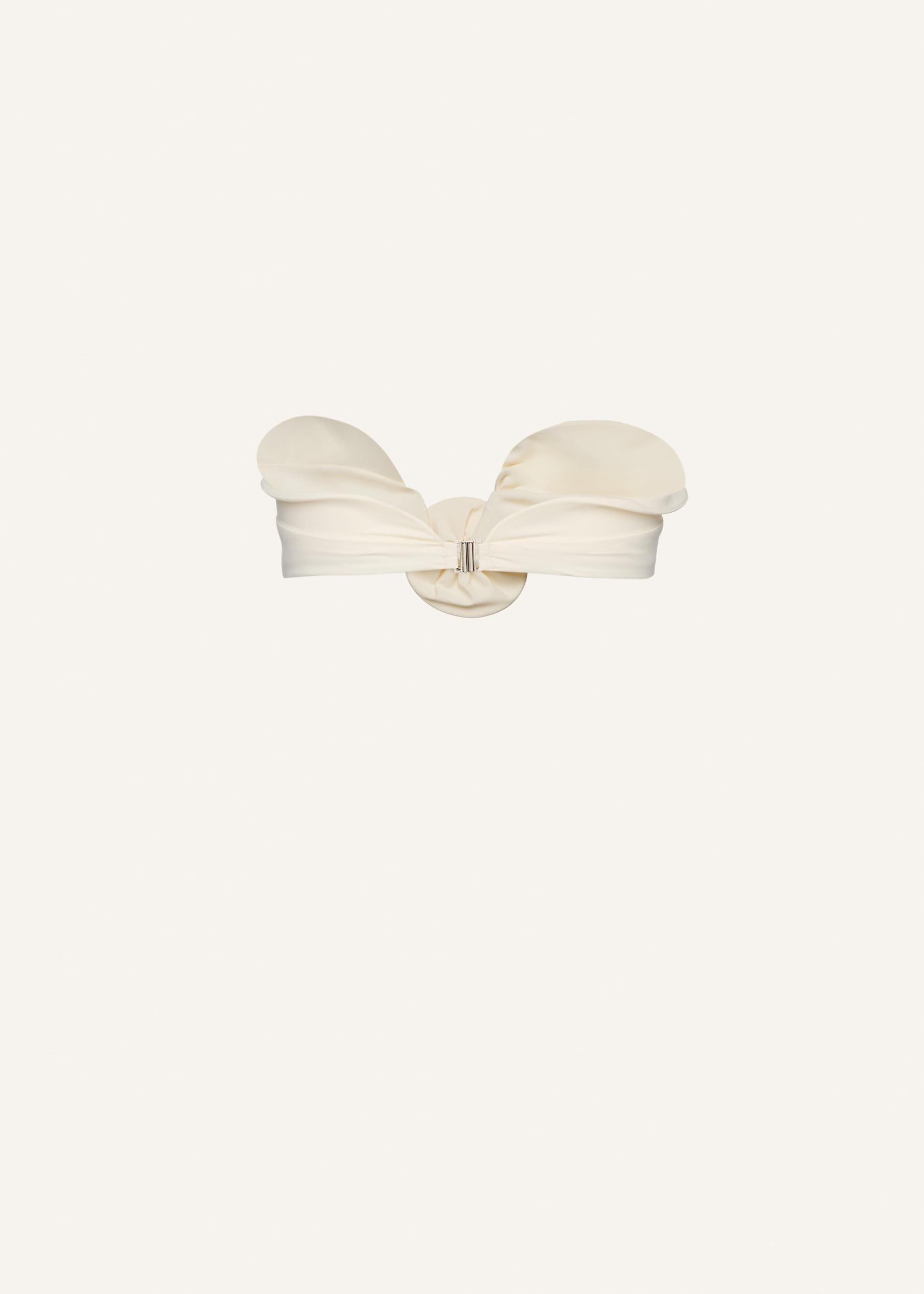 Sculptural bandeau swim top in red Product Image