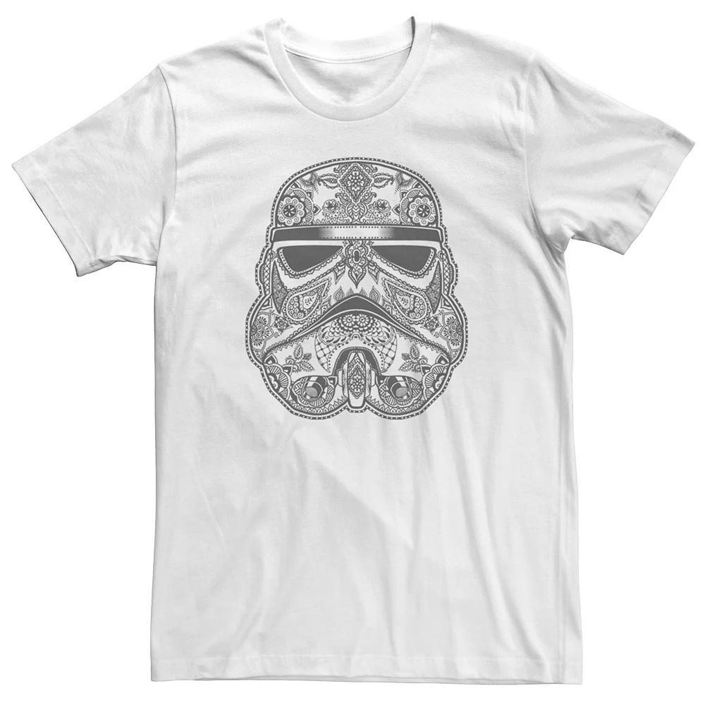 Men's Star Wars Stormtrooper Artsy Henna Helmet Design Tee, Size: Large, White Product Image