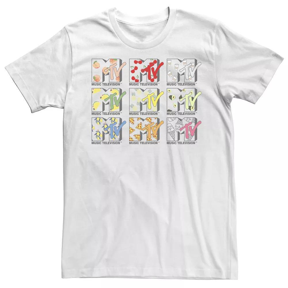 Men's MTV Food Grid Logo Short Sleeve Tee, Size: Large, White Product Image