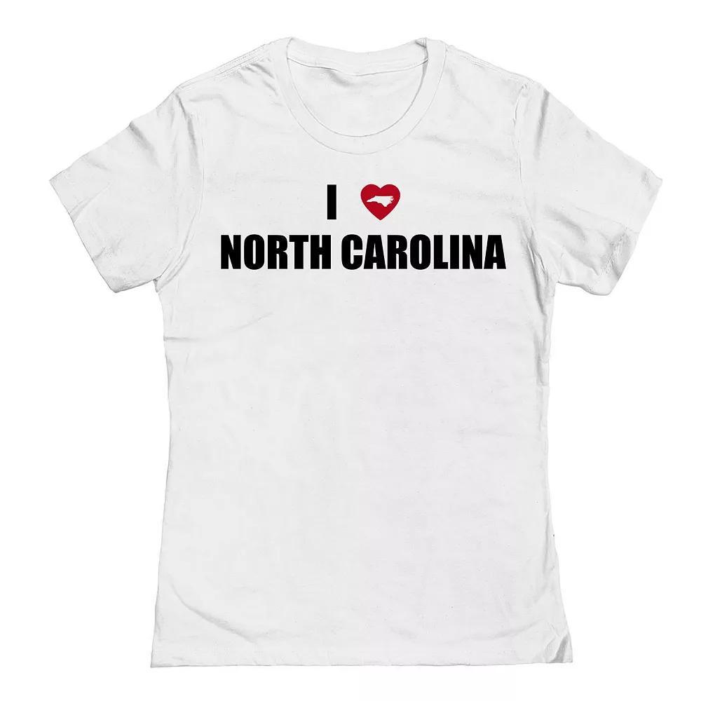 Junior's I Heart North Carolina Graphic Tee, Women's, Size: XL, White Product Image