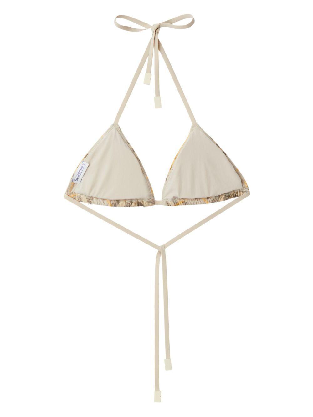 BURBERRY Check Bikini Top In Beige Product Image