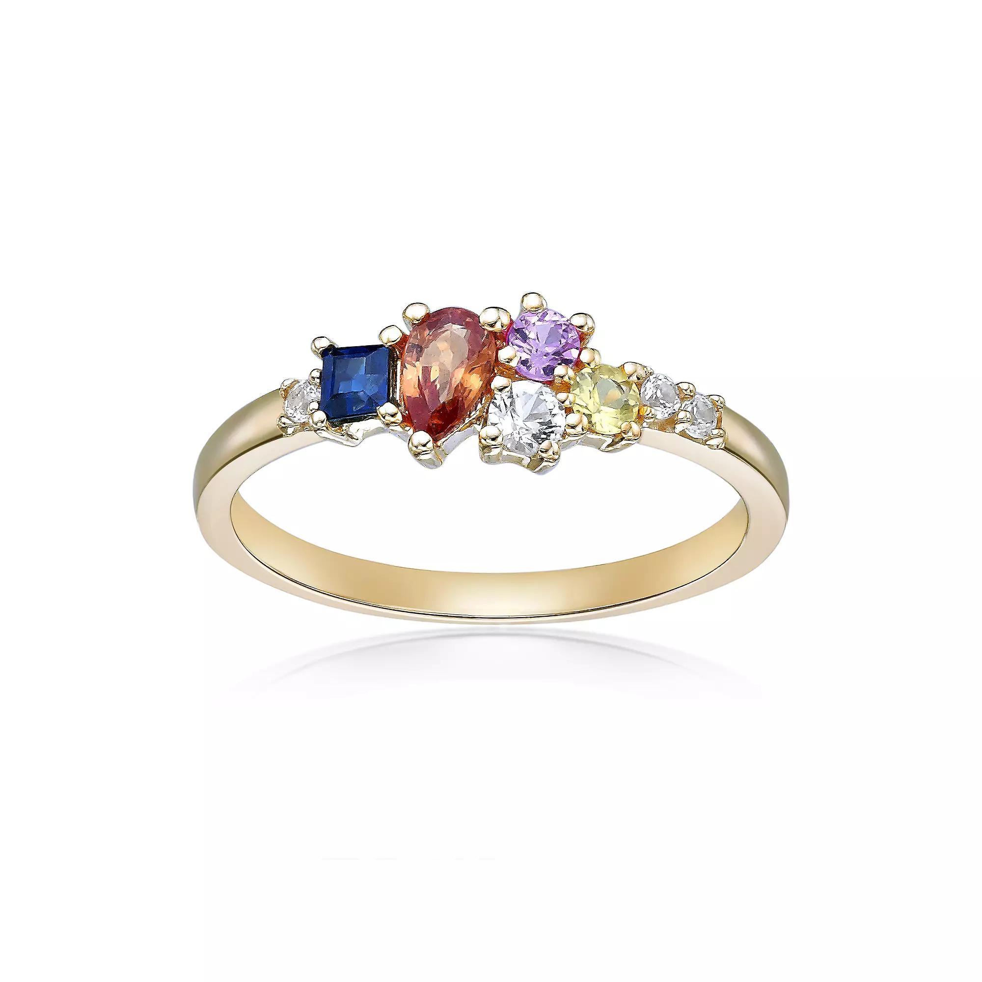 Gemminded 10k Gold Multicolor Sapphire Ring, Women's, Size: 5 Product Image