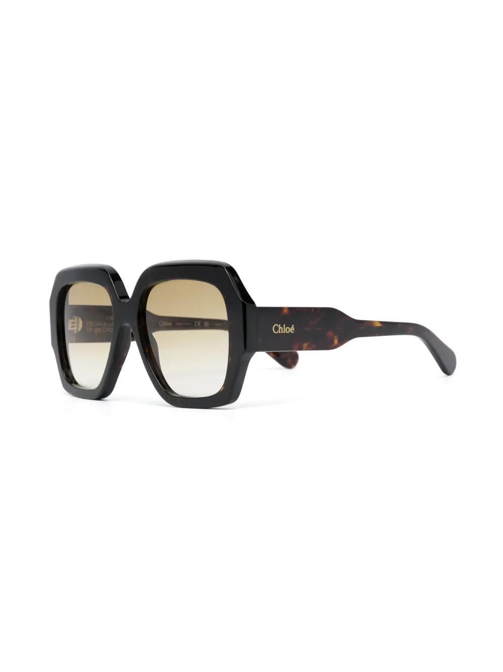 CHLOÉ Oversized-frame Gradient Sunglasses In Braun Product Image