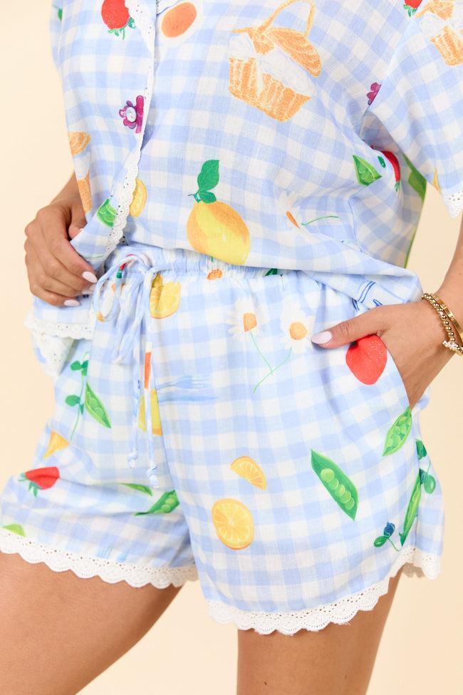 Picnic After Dark Blue Pajama Set SALE Product Image