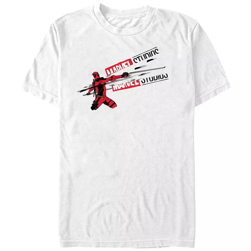 Men's Deadpool And Wolverine Studios Logo Slash Graphic Tee, Size: XL, White Product Image