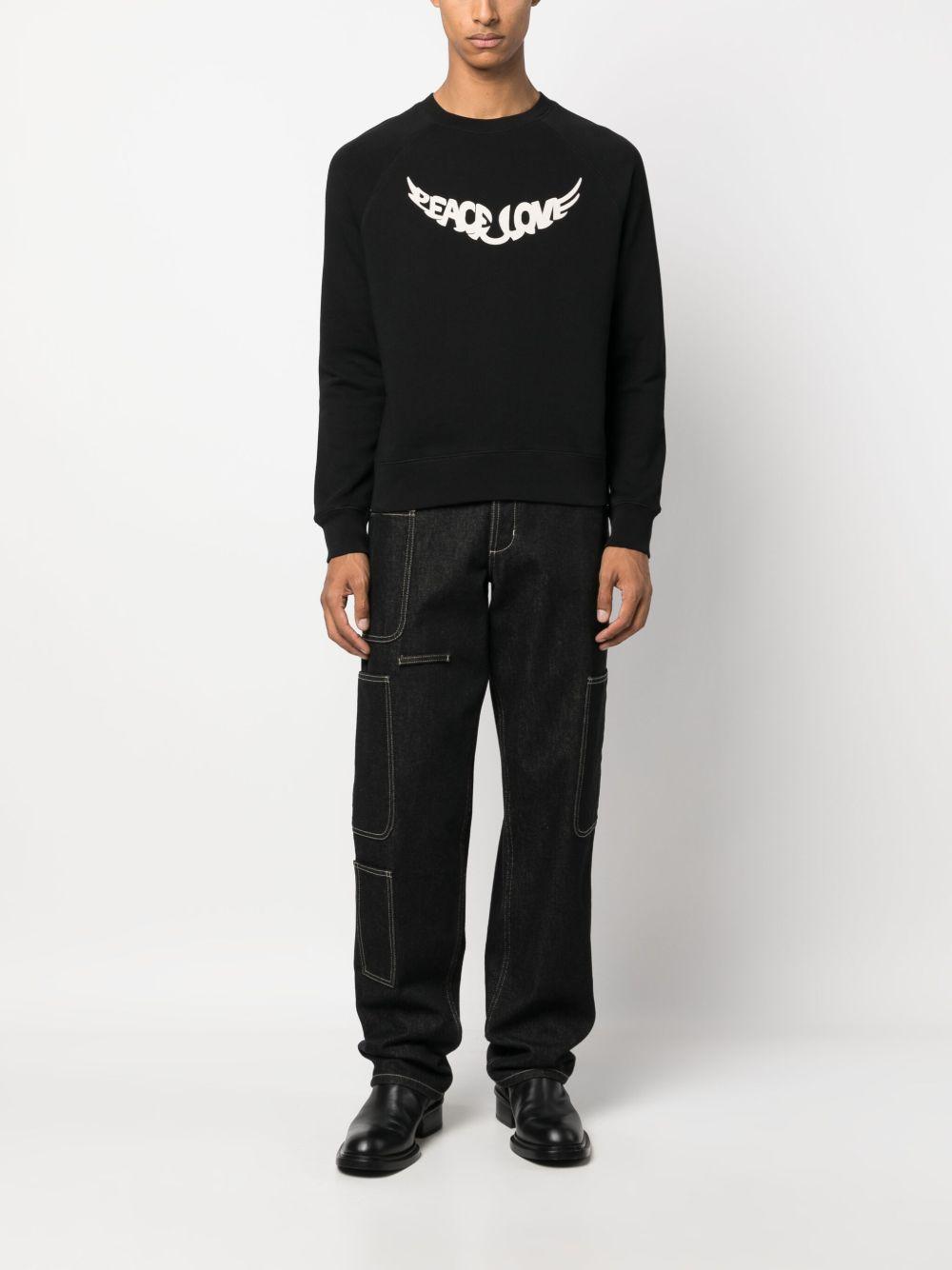 slogan-print organic-cotton sweatshirt Product Image