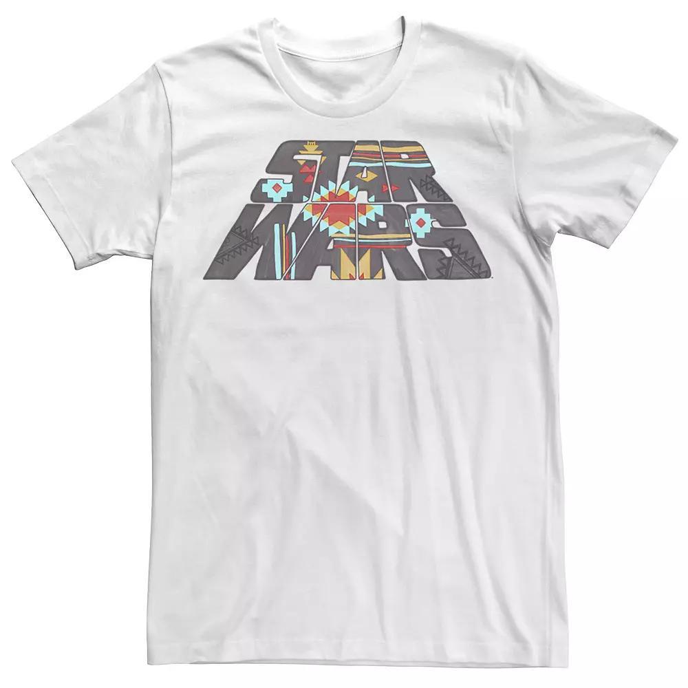 Men's Star Wars Pattern Logo Fill Tee, Size: 3XL, White Product Image