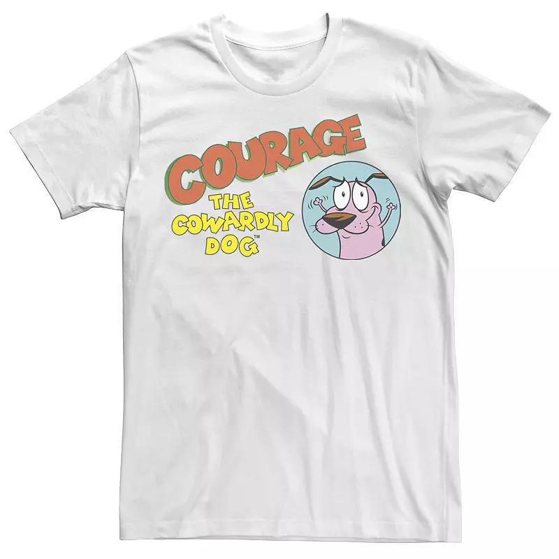Men's Courage The Cowardly Dog Circle Portrait Logo Tee, Size: 3XL, White Product Image