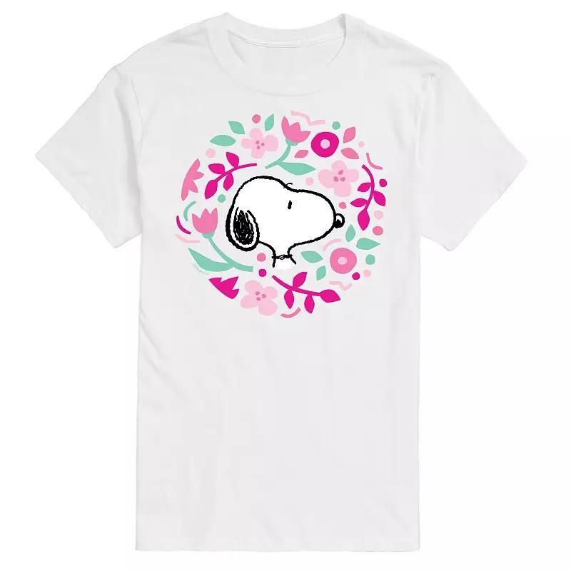 Big & Tall Peanuts Floral Circle Tee, Mens Product Image