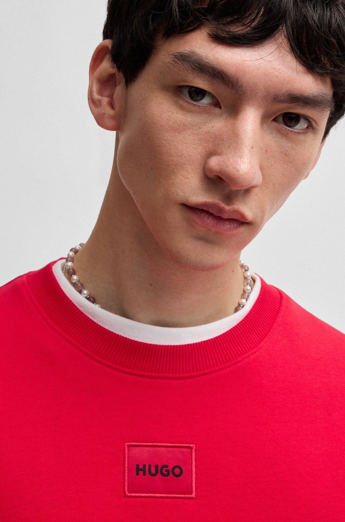 Relaxed-fit sweatshirt in cotton terry with sleeve logo Product Image