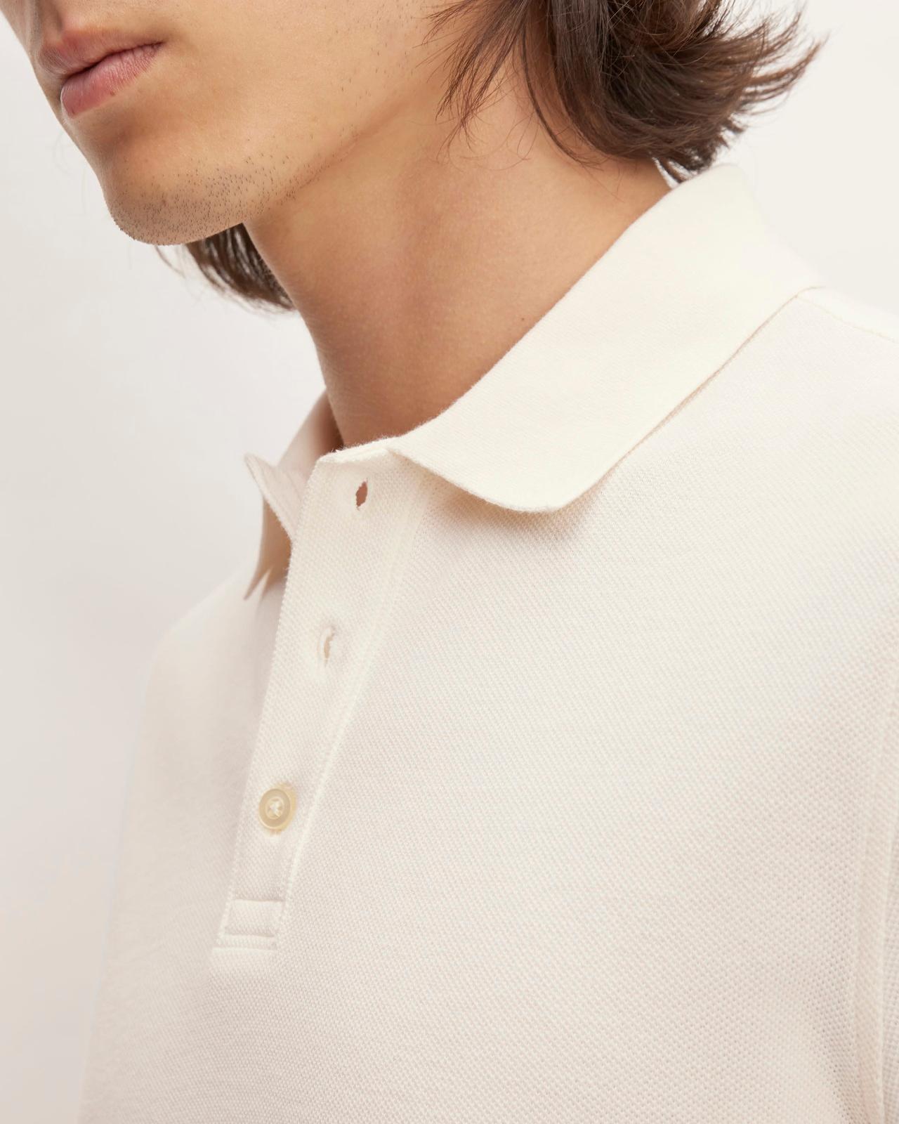 The Long-Sleeve Pique Polo Product Image