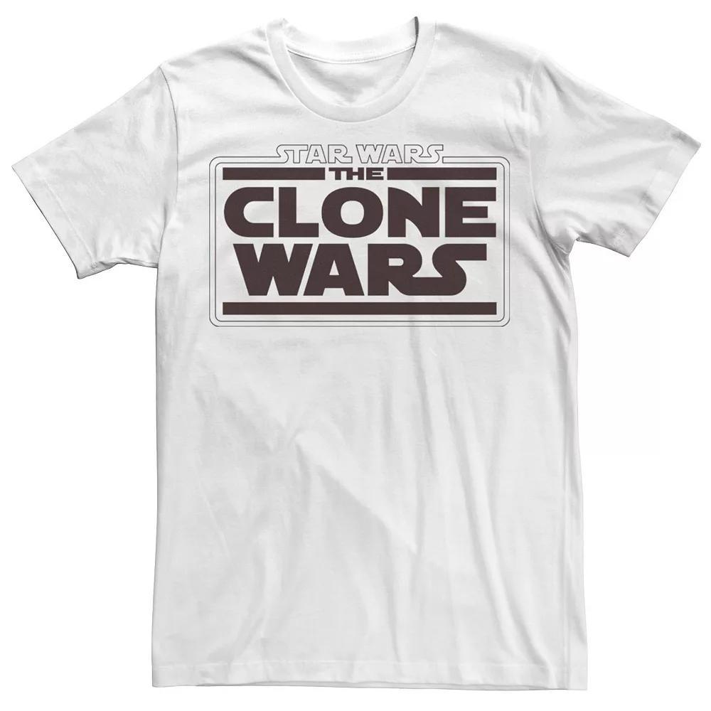 Men's Star Wars: The Clone Wars Logo Stack Tee, Size: XL, White Product Image