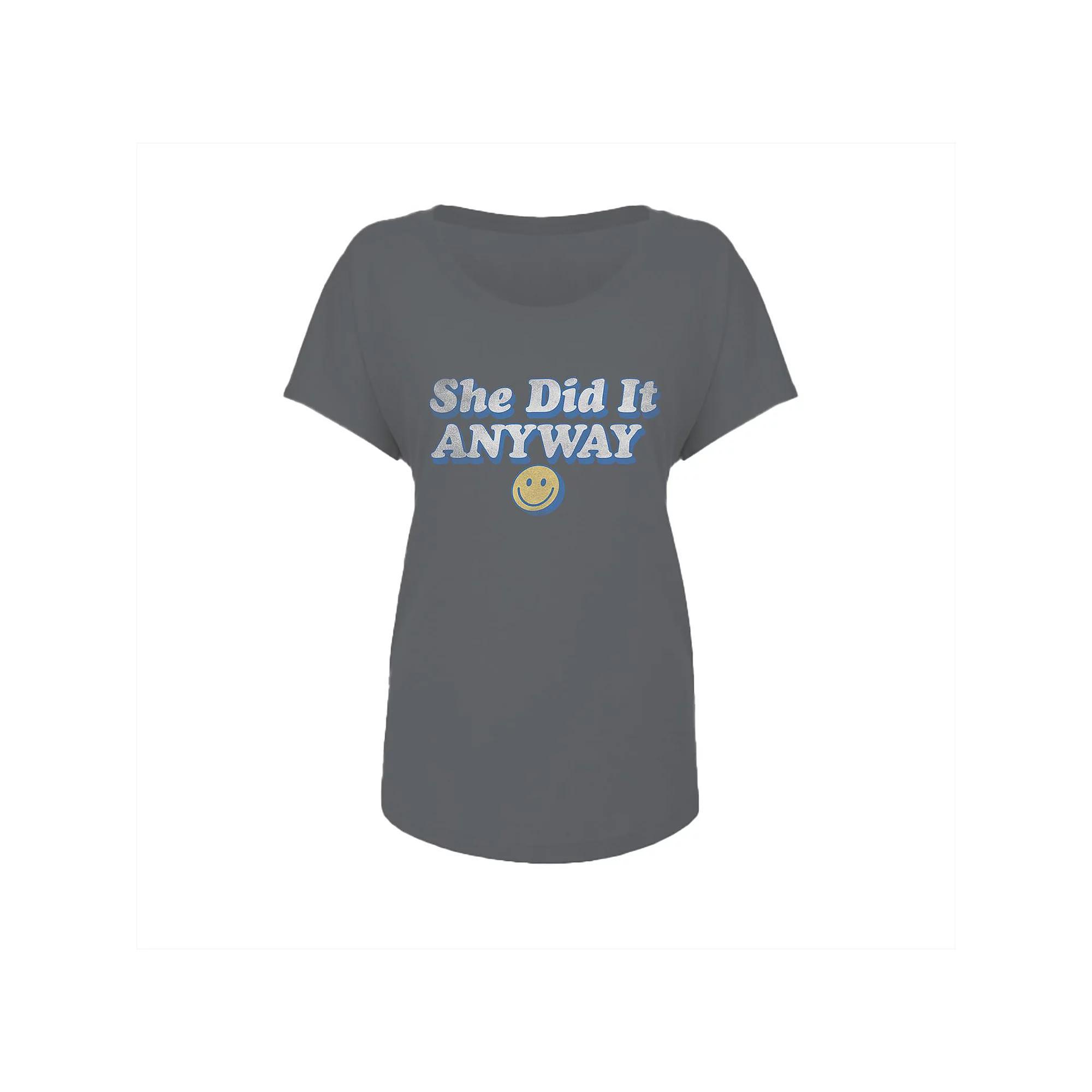 Junior's Grayson Threads She Did It Graphic Tee, Women's, Size: Medium, Premium Grey Product Image