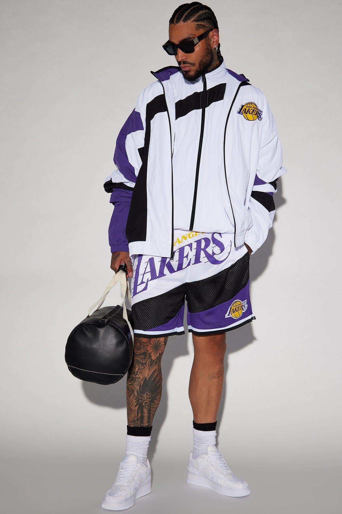Lakers On The Bias Mesh Shorts - Purple/combo Product Image