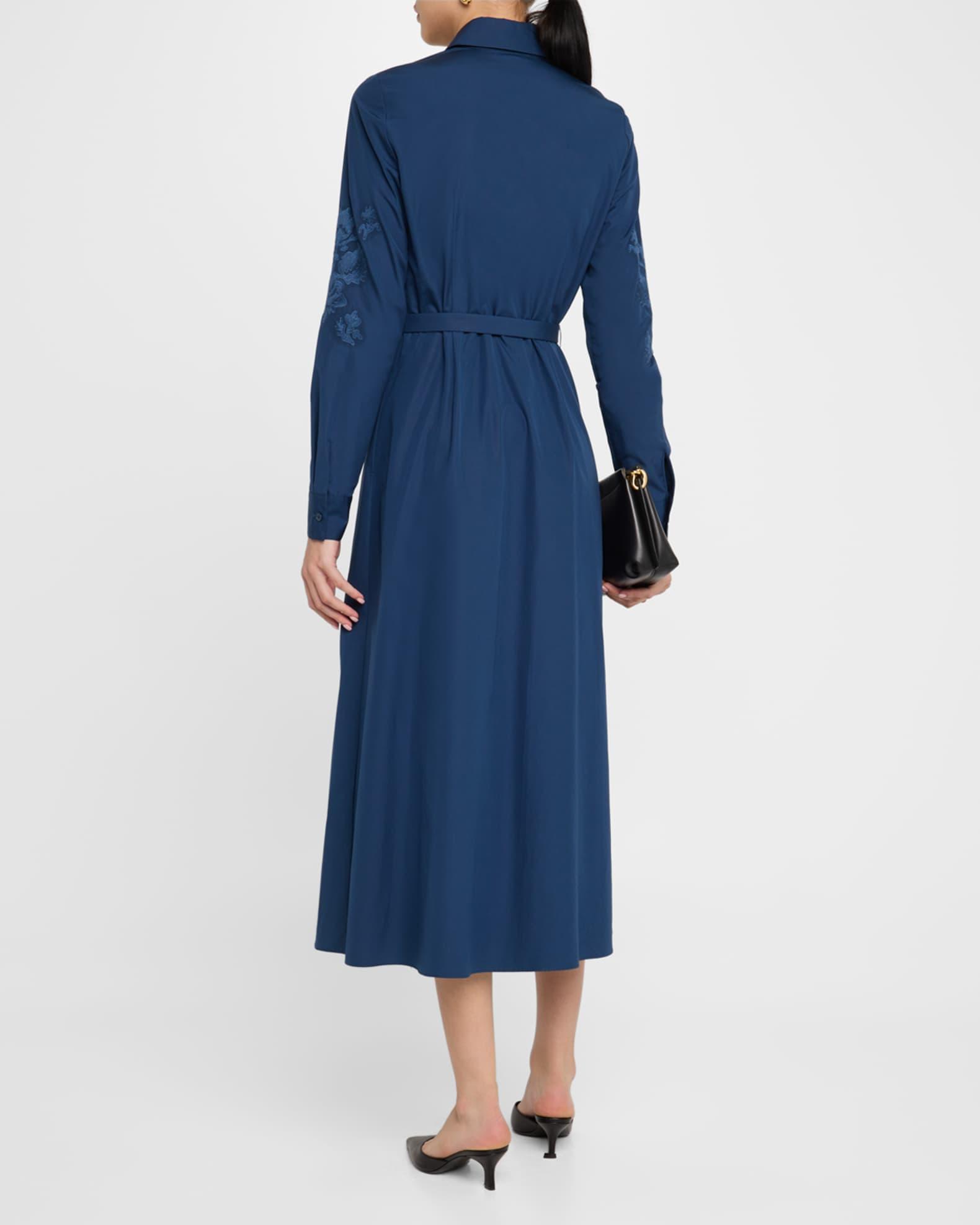 Embroidered Cotton Midi Shirtdress Product Image