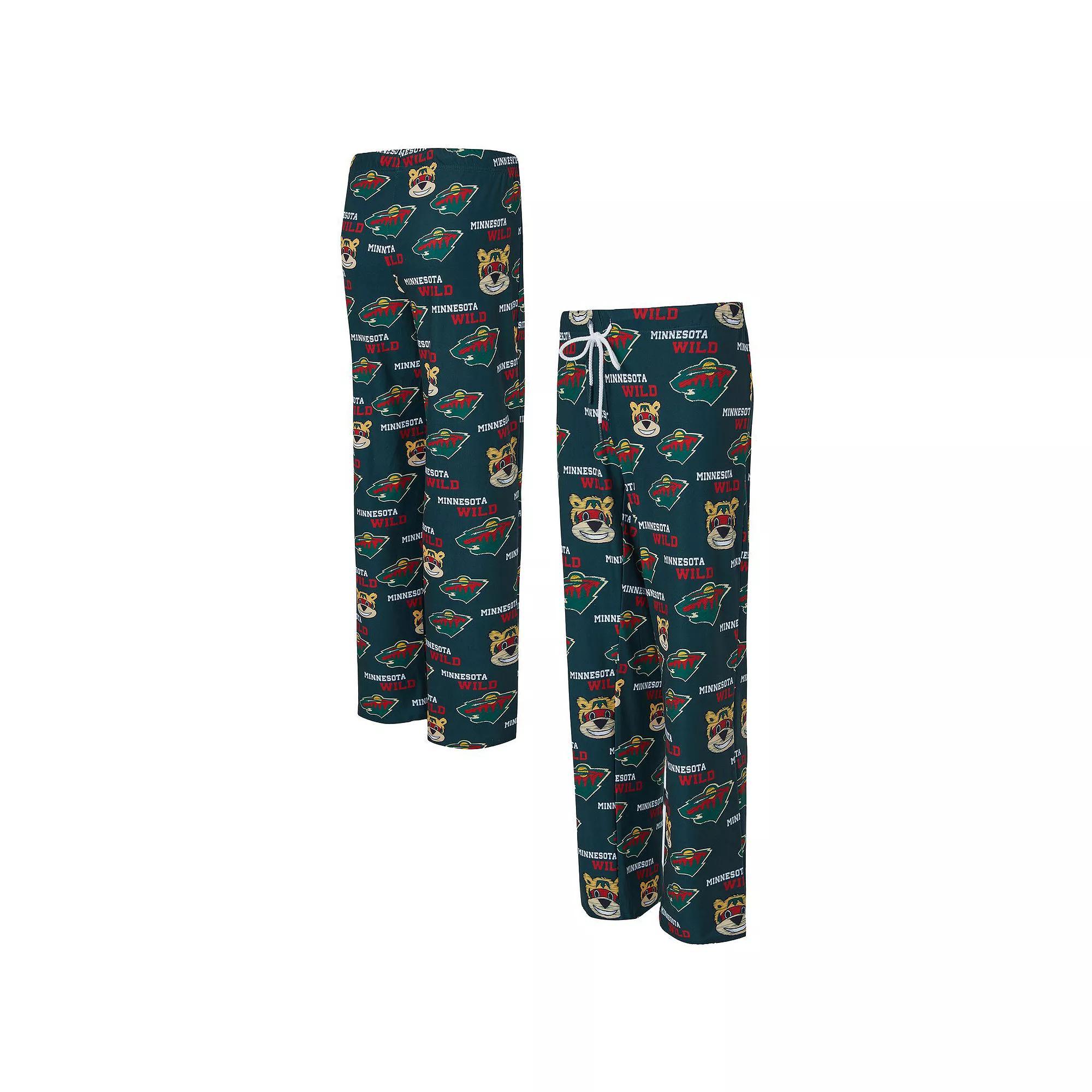 Women's Concepts Sport Green Minnesota Wild Zest Allover Print Knit Pants, Size: Medium Product Image