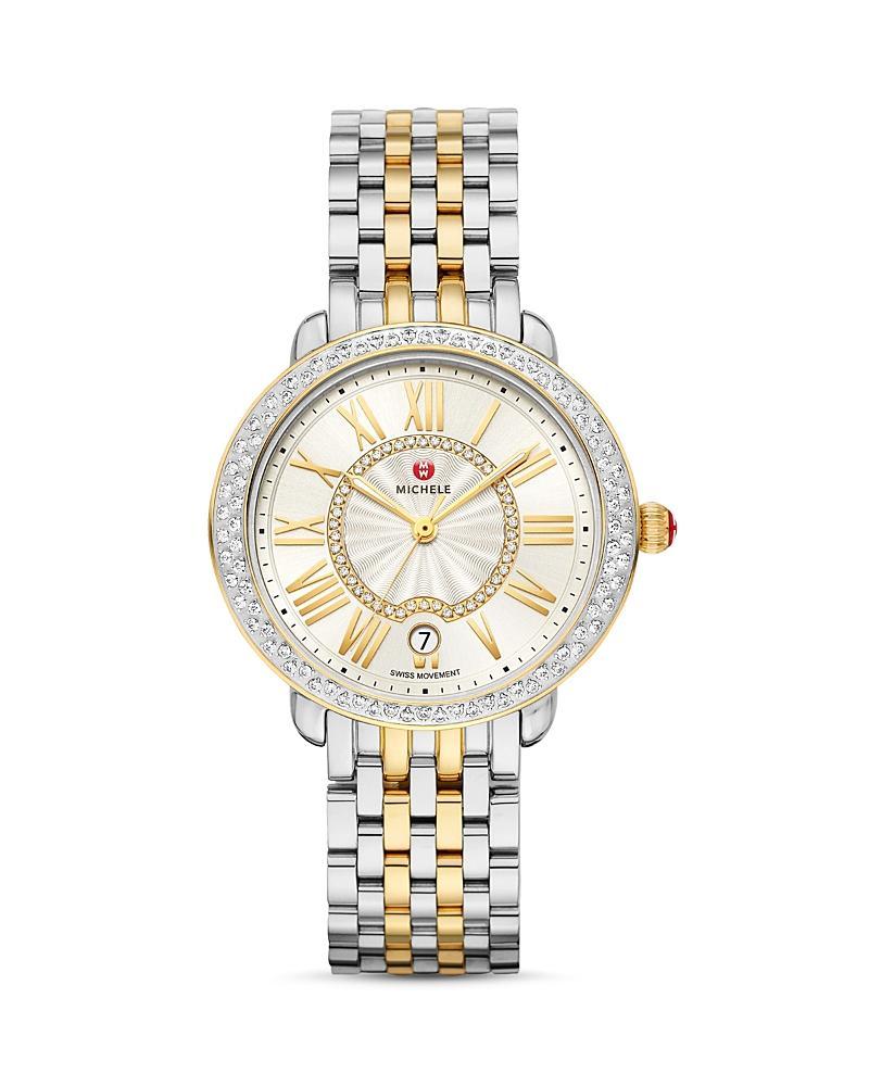 Michele Serein Mid Stainless Steel Diamond Watch, 36mm Product Image