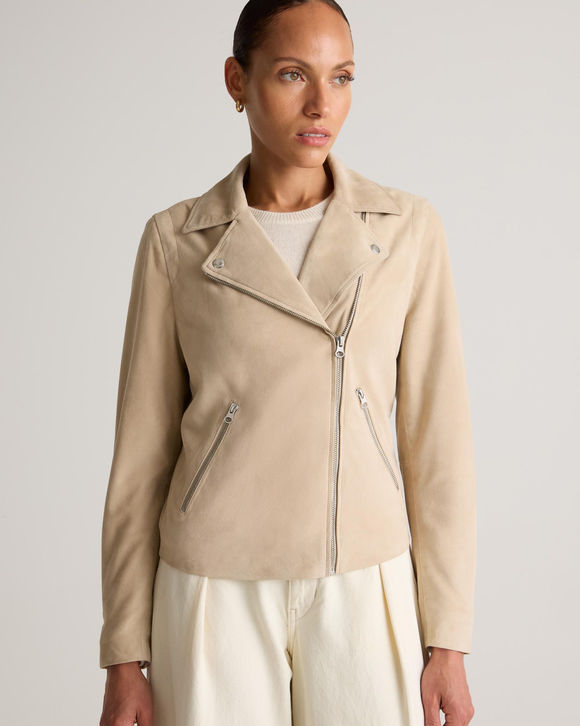 Quince | Women's 100% Suede Biker Jacket Leather Product Image