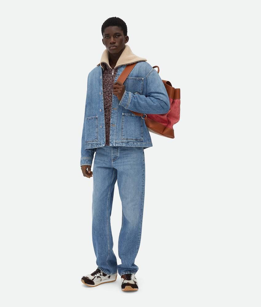 Men's Vintage Indigo Denim Jacket in Mid blue Product Image