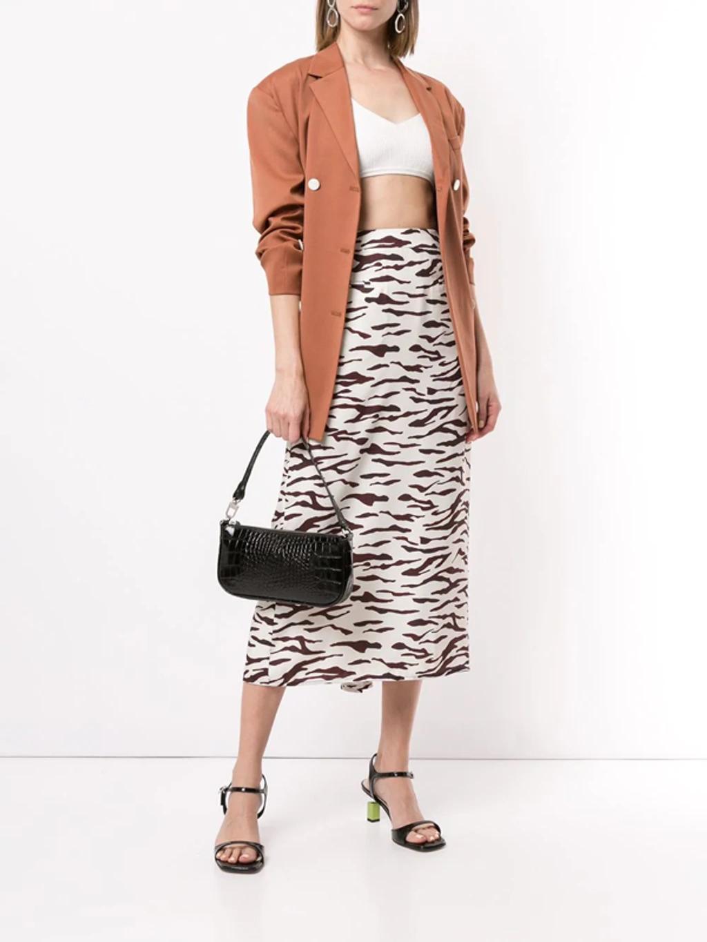 BY FAR Rachel Croc-effect Shoulder Bag In Black Product Image