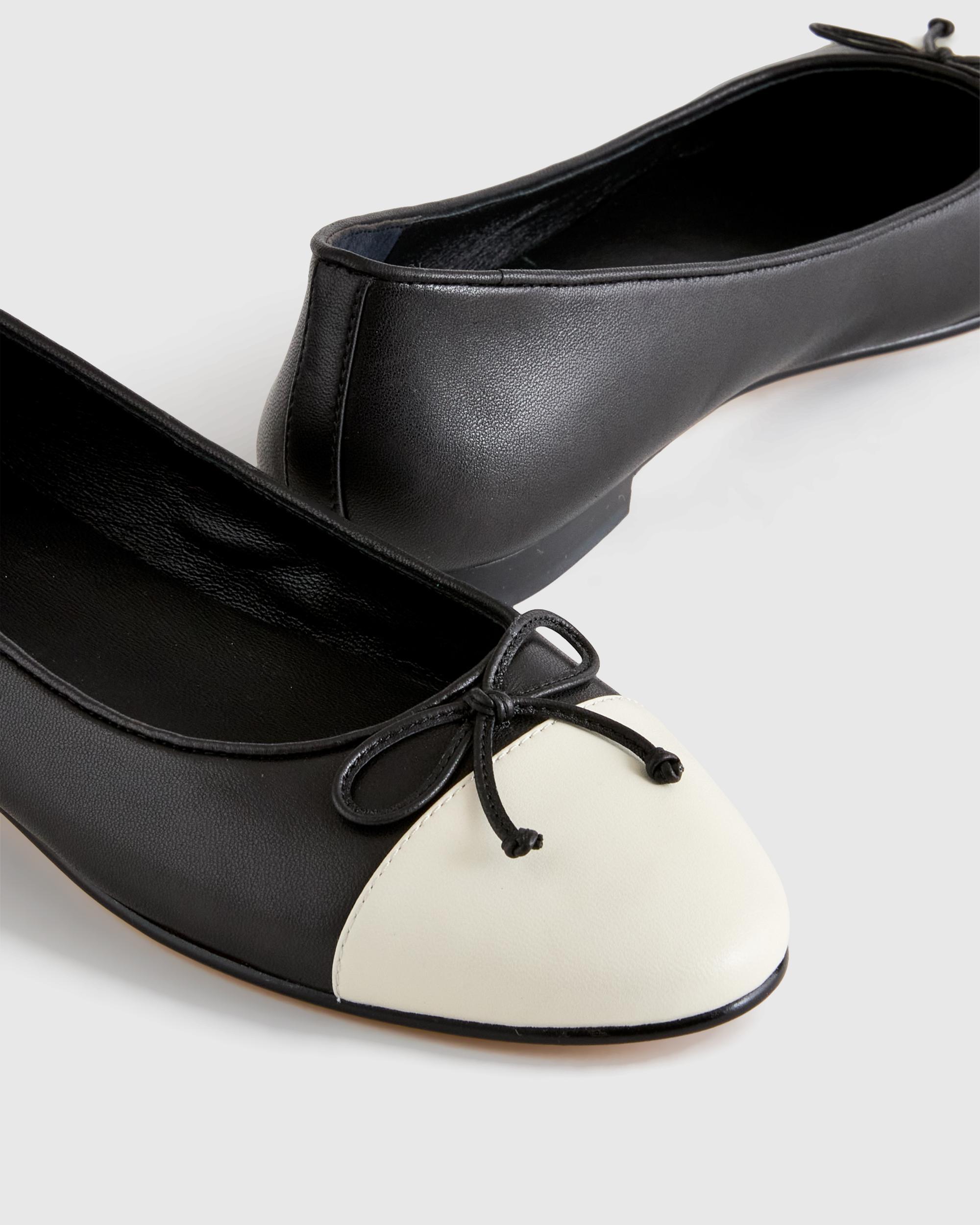 Quince | Women's Italian Leather Cap-Toe Ballet Flat Product Image