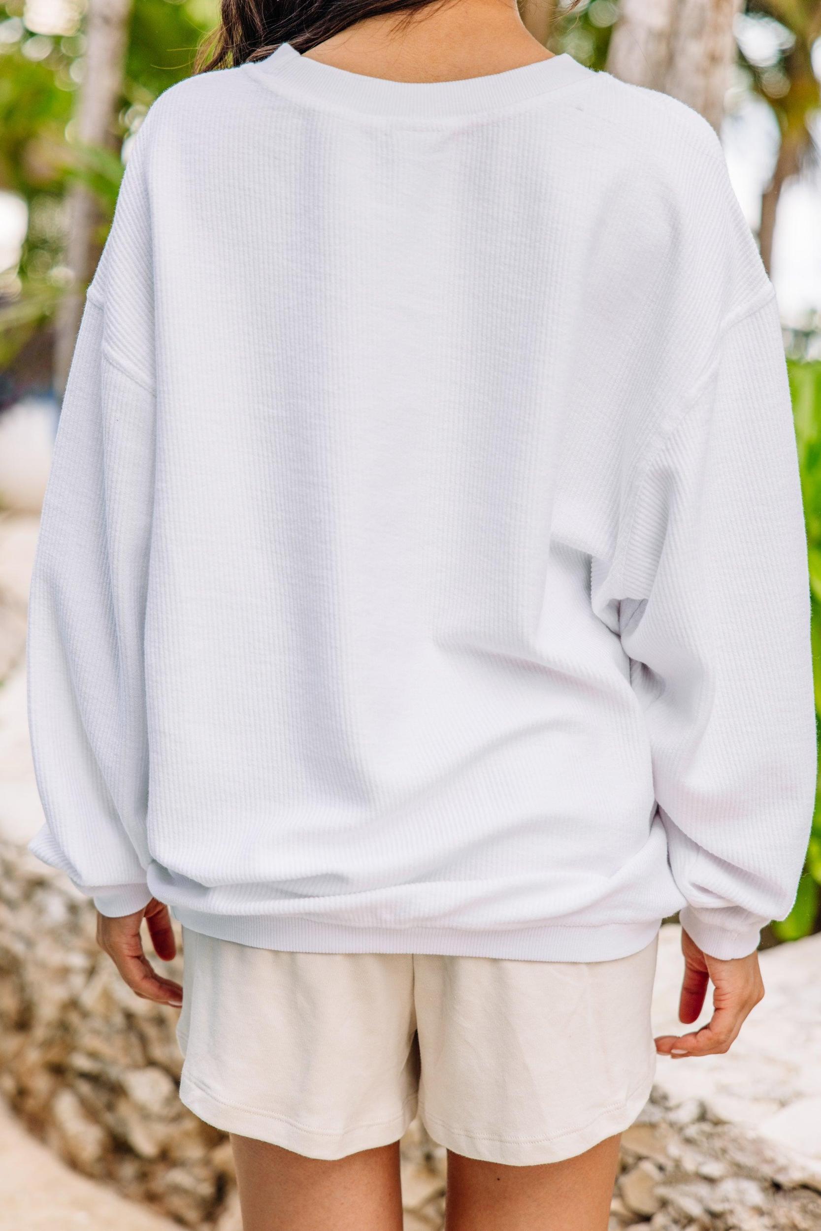 Tequila White Corded Graphic Sweatshirt Female Product Image
