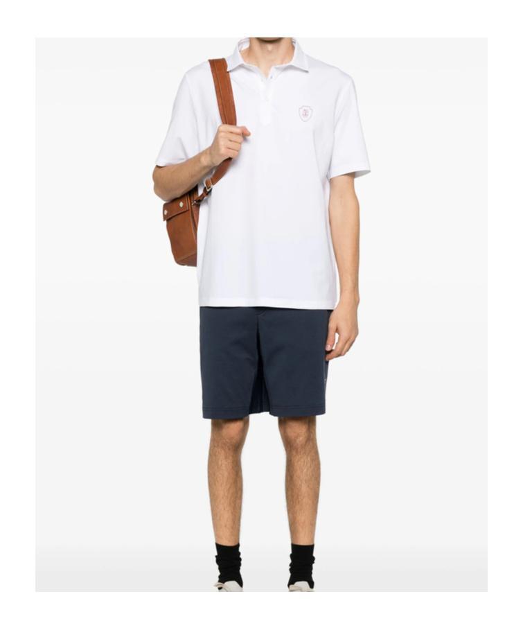 BRUNELLO CUCINELLI Polo Shirt With Lapel Short Sleeve In White Product Image