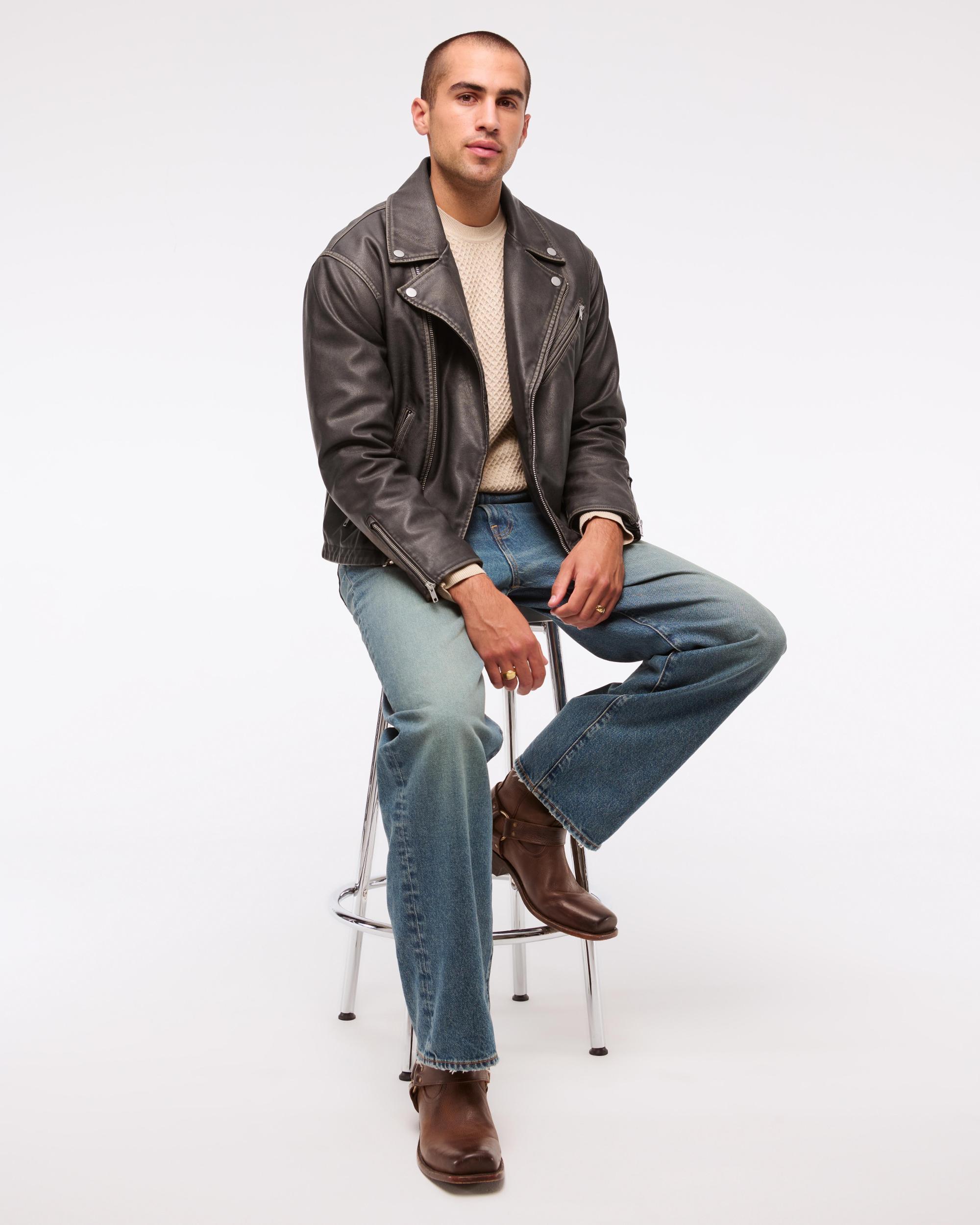 Vegan Leather Biker Jacket Product Image